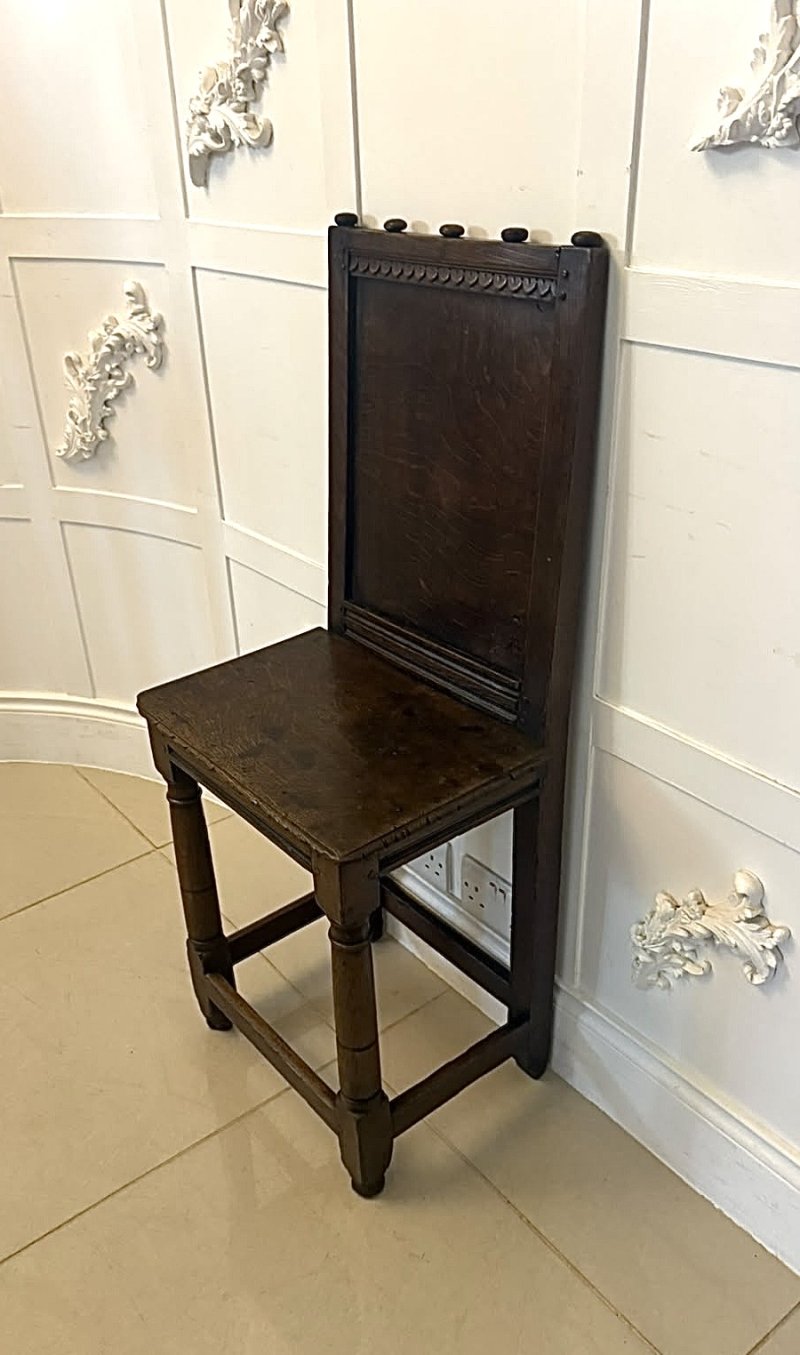 Antique 17th Century English Oak Correction Chair - Image 4