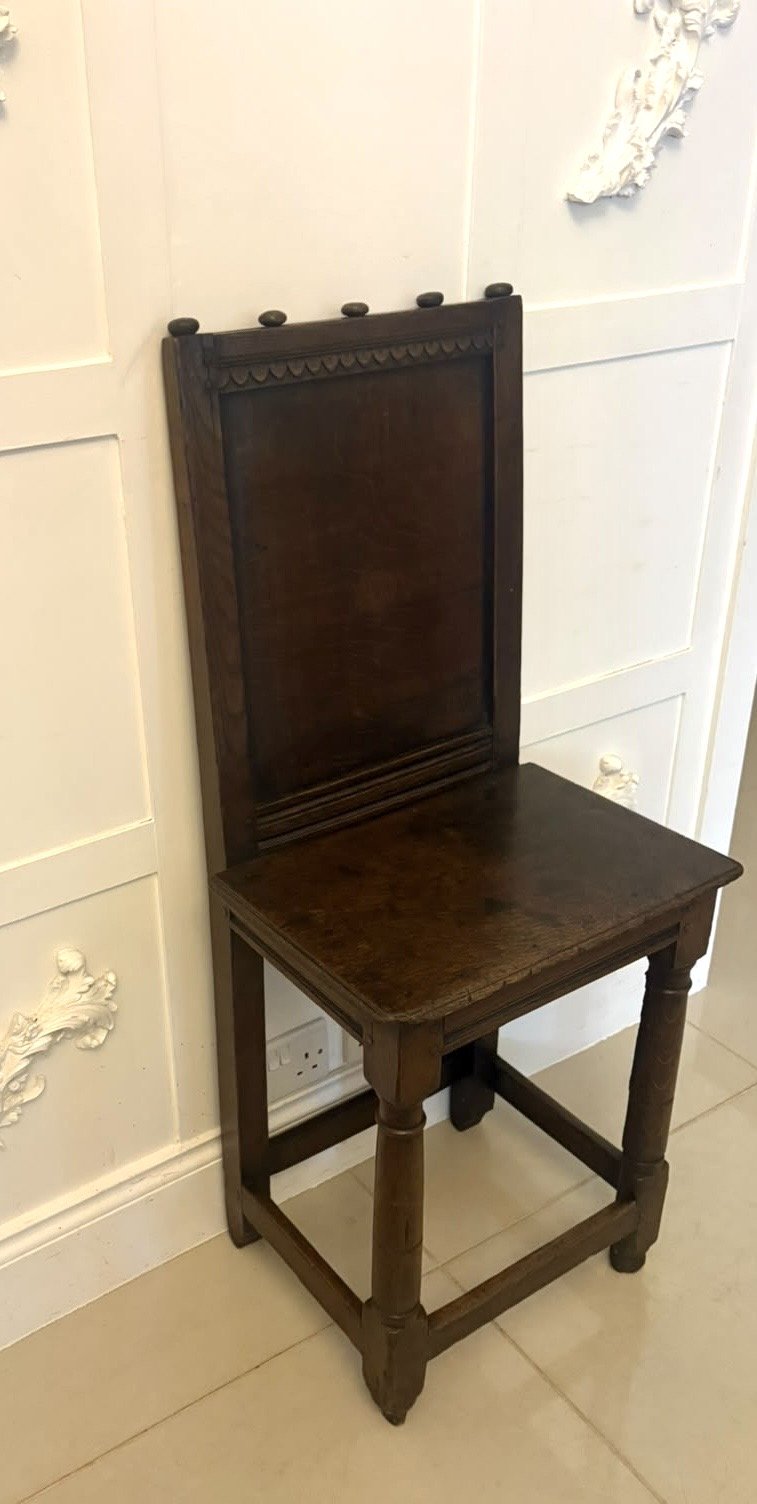 Antique 17th Century English Oak Correction Chair