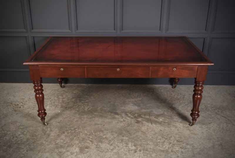 Early Victorian Mahogany Partners Writing Table