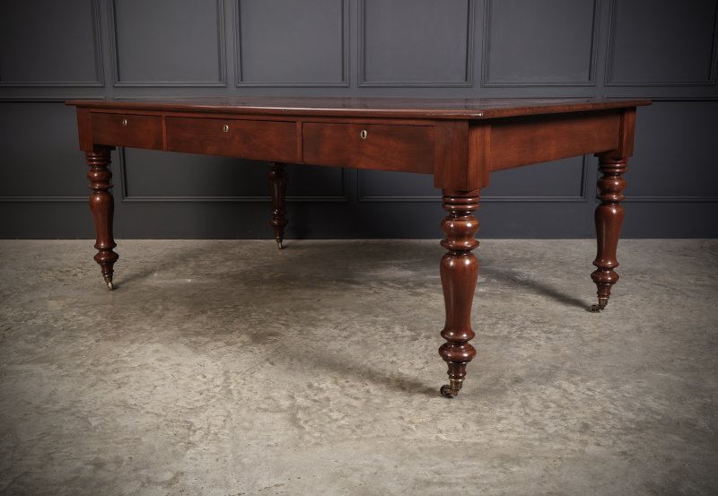 Early Victorian Mahogany Partners Writing Table - Image 6