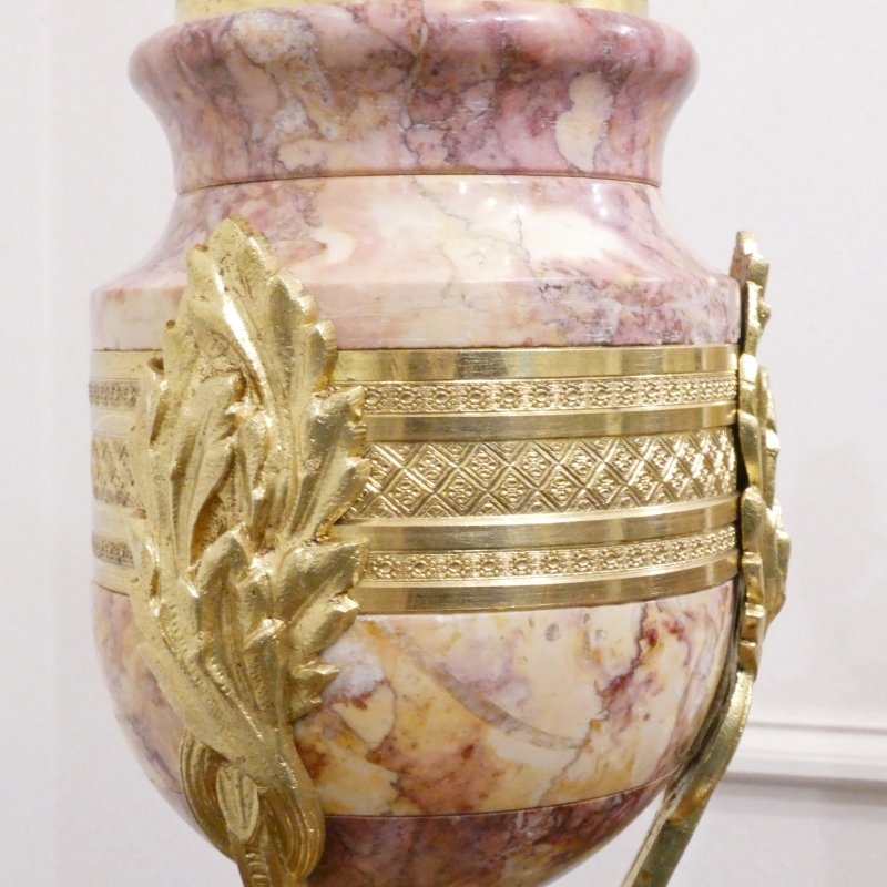 Pair of French Marble & Gilt Bronze Cassolette Table Lamps - Image 5