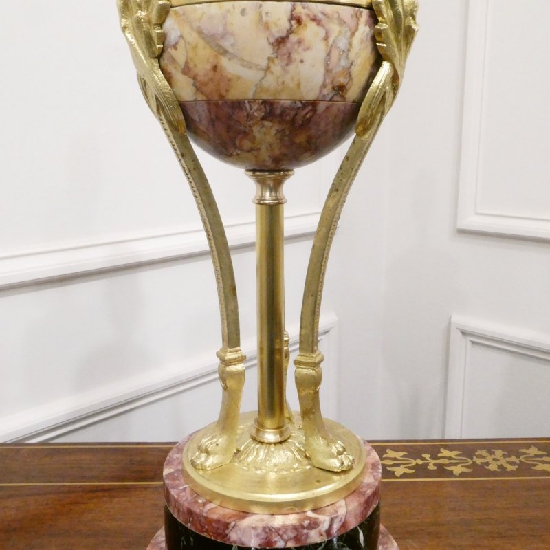 Pair of French Marble & Gilt Bronze Cassolette Table Lamps - Image 9