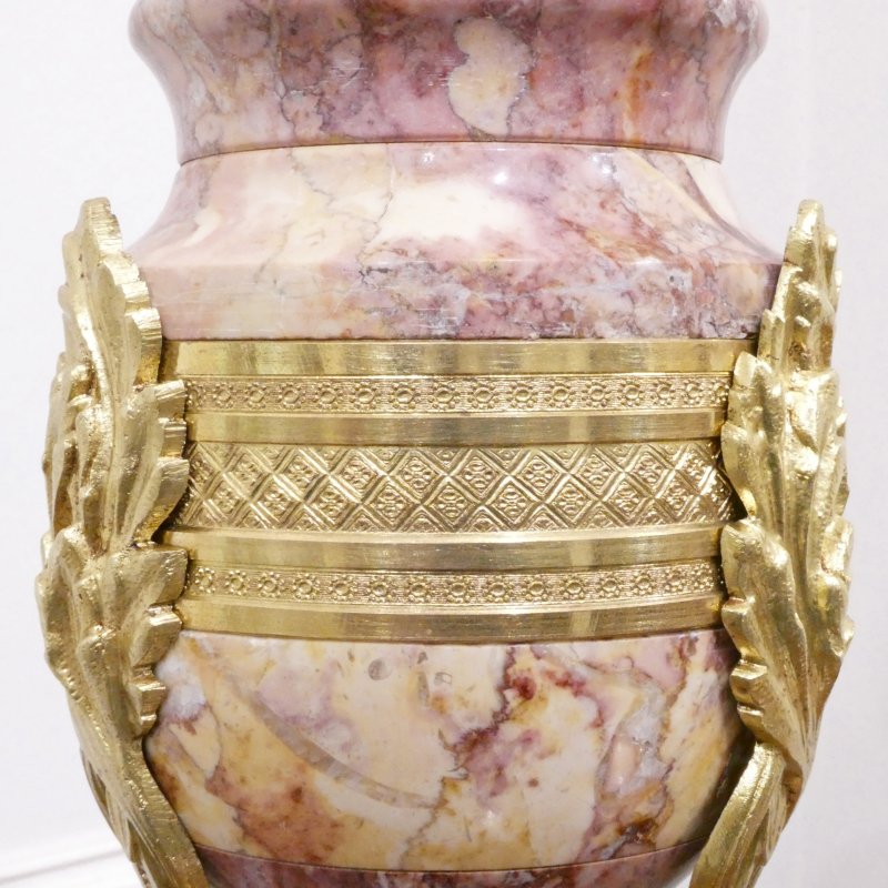 Pair of French Marble & Gilt Bronze Cassolette Table Lamps - Image 7