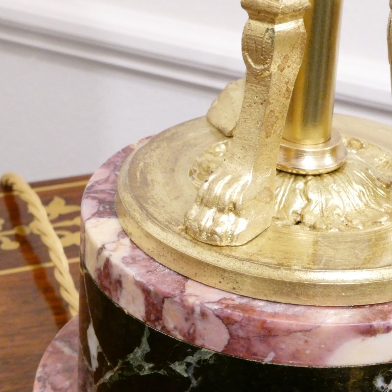 Pair of French Marble & Gilt Bronze Cassolette Table Lamps - Image 11