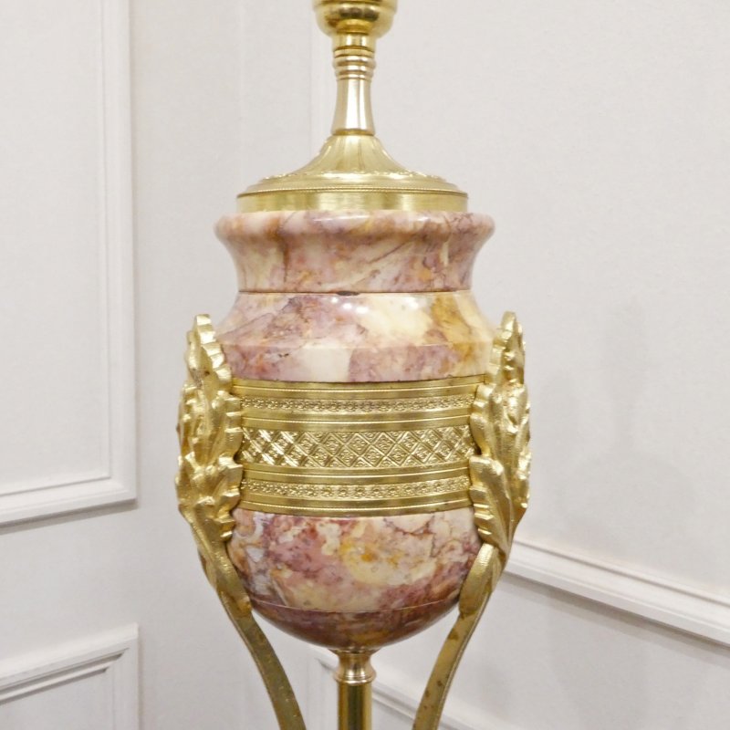 Pair of French Marble & Gilt Bronze Cassolette Table Lamps - Image 4