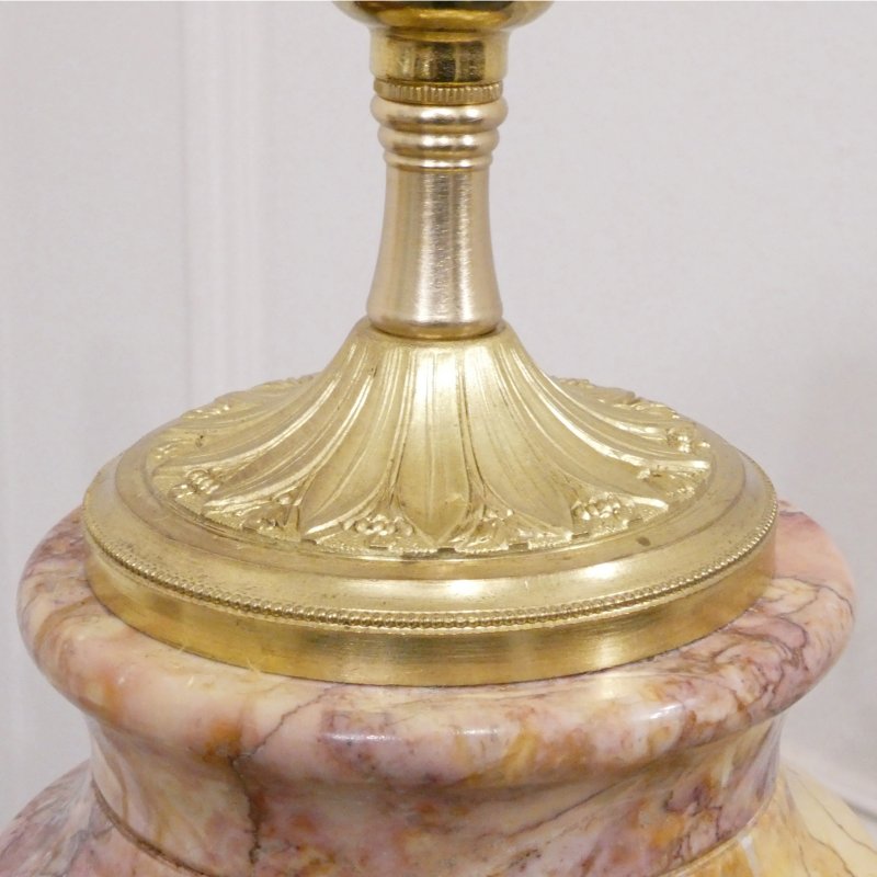 Pair of French Marble & Gilt Bronze Cassolette Table Lamps - Image 8