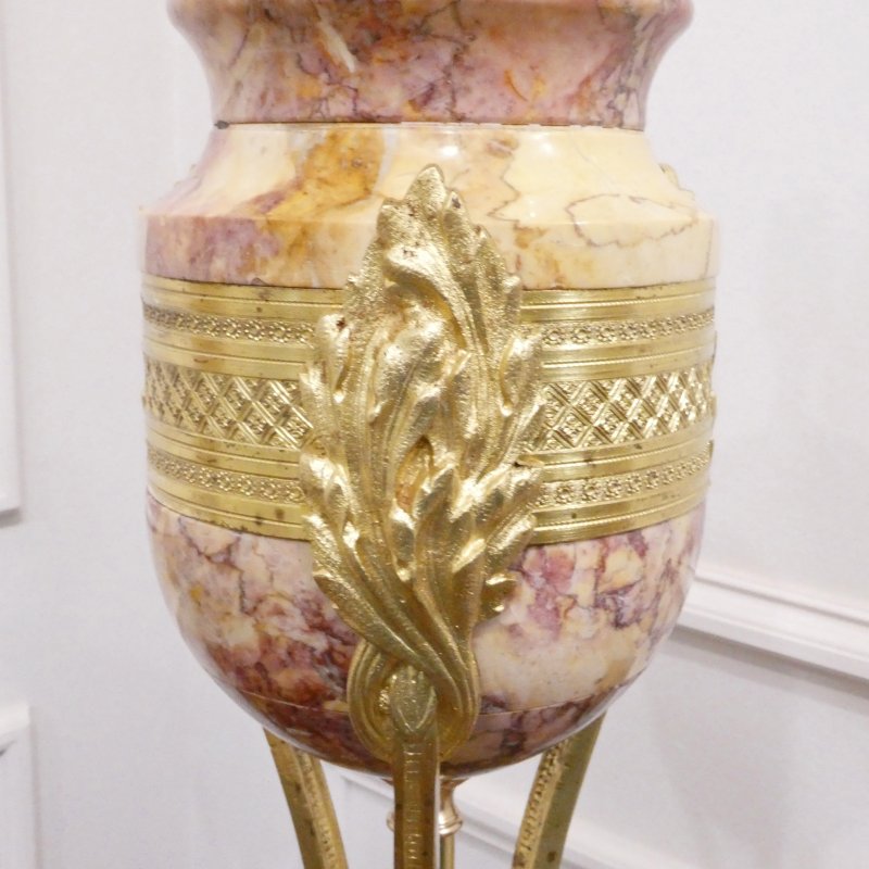 Pair of French Marble & Gilt Bronze Cassolette Table Lamps - Image 6