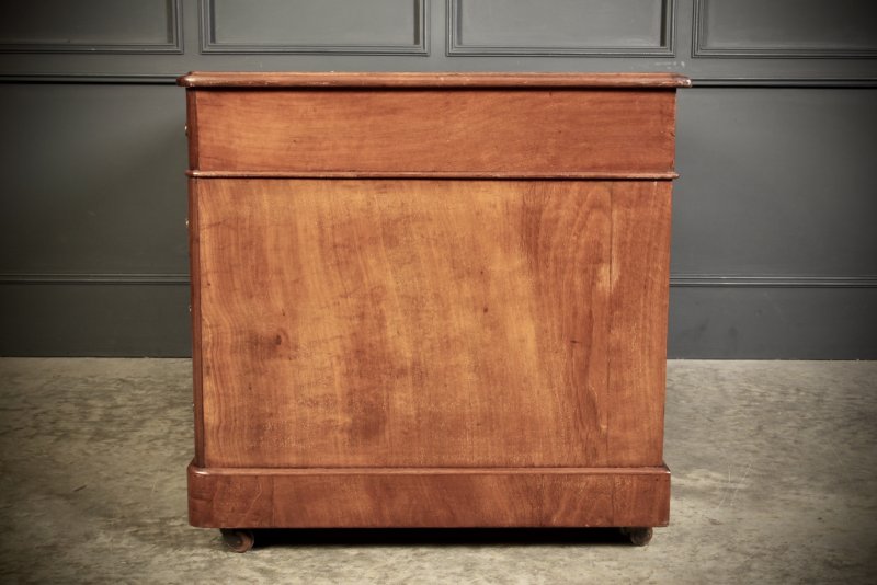 Victorian Walnut & Leather Pedestal Desk - Image 8