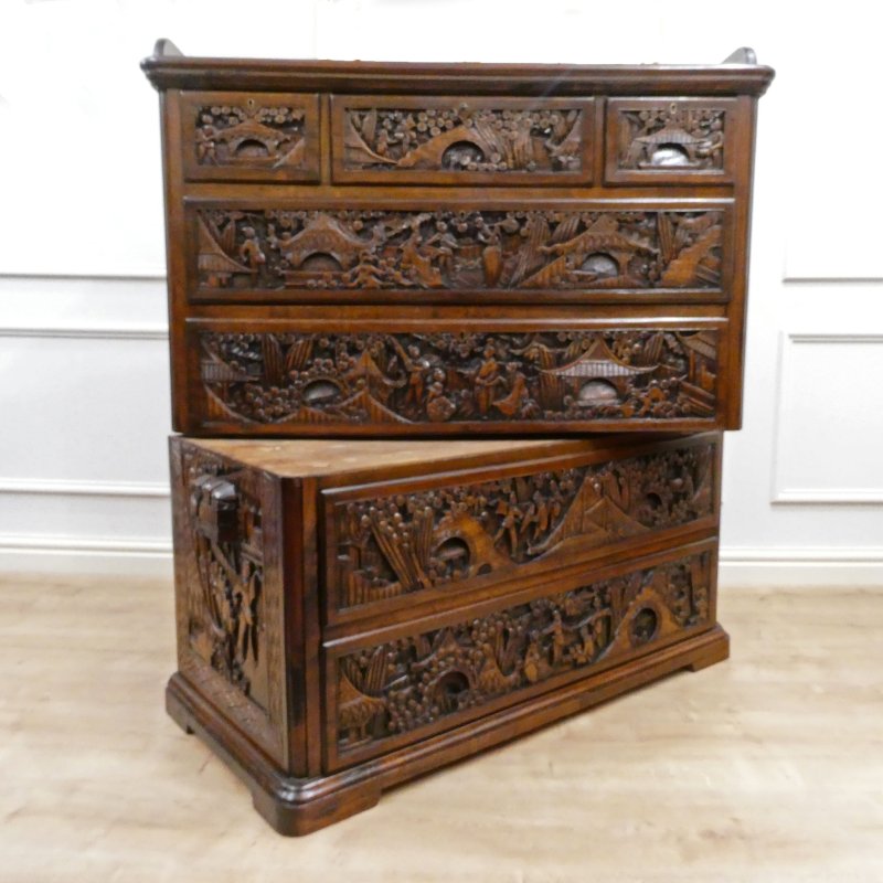 Early 20th Century Camphor Wood Campaign Chest of Drawers - Image 2