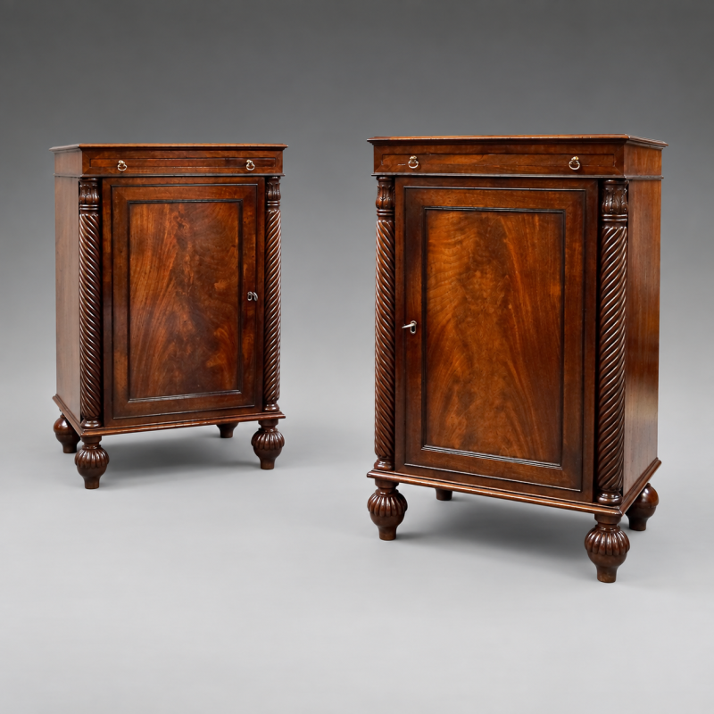 A Pair Of Mahogany Bedside Cupboards