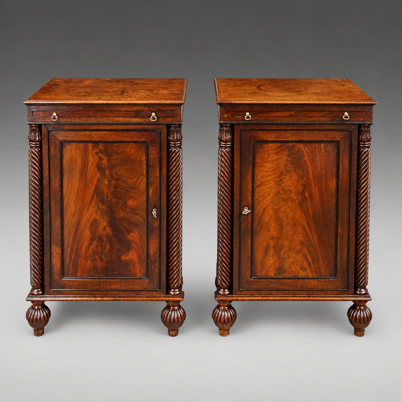 A Pair Of Mahogany Bedside Cupboards - Image 2