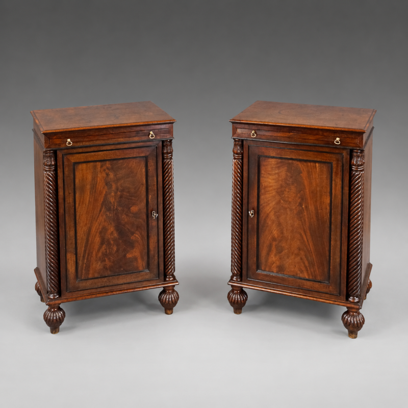 A Pair Of Mahogany Bedside Cupboards - Image 5