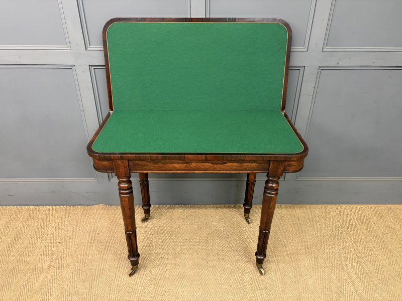 Early Victorian Rosewood Card Table - Image 11