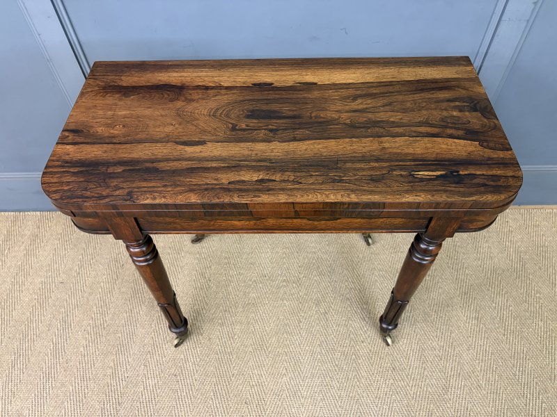 Early Victorian Rosewood Card Table - Image 18