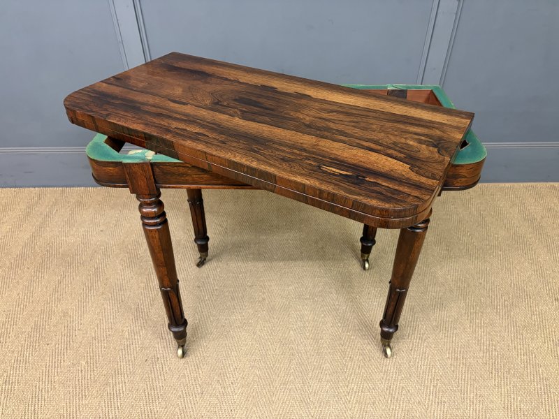 Early Victorian Rosewood Card Table - Image 14