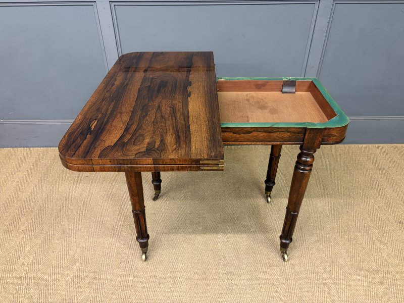 Early Victorian Rosewood Card Table - Image 17