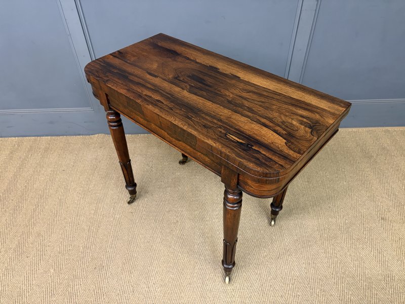 Early Victorian Rosewood Card Table - Image 5
