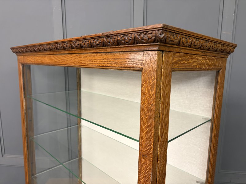 Carved Oak Display Cabinet - Image 11
