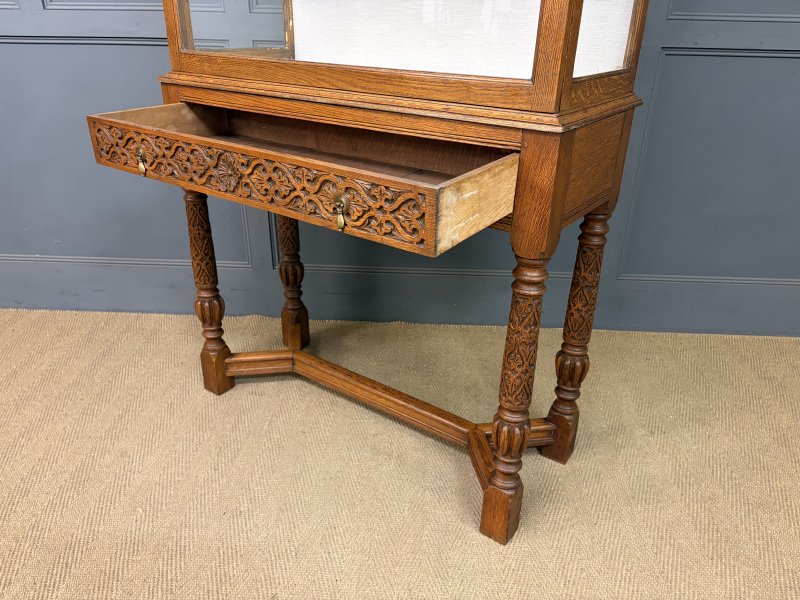 Carved Oak Display Cabinet - Image 13
