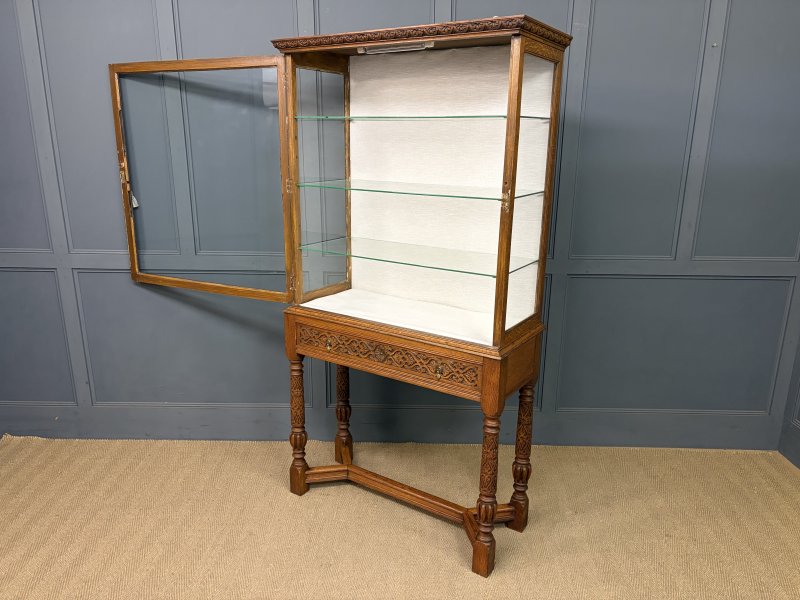 Carved Oak Display Cabinet - Image 17