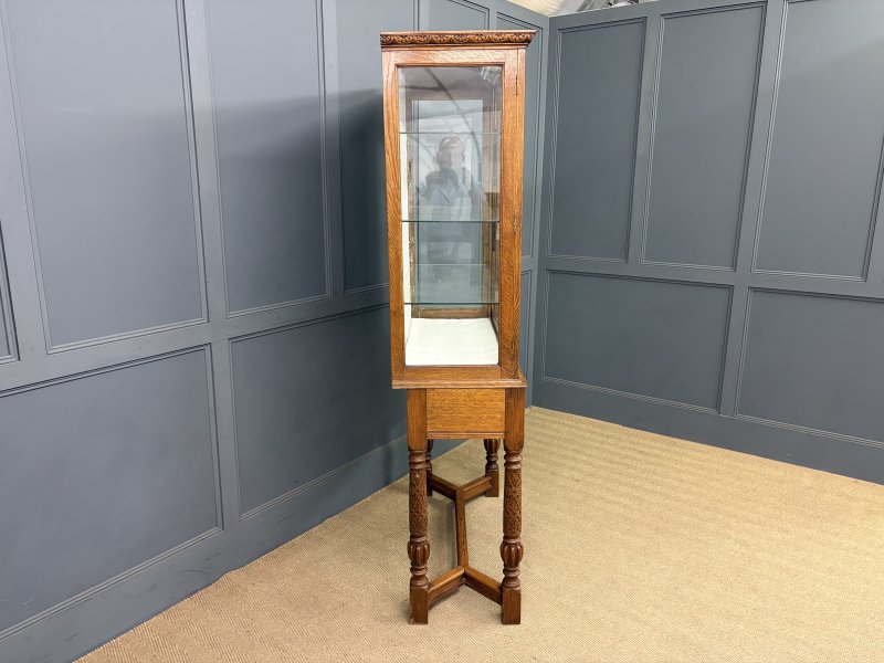 Carved Oak Display Cabinet - Image 7