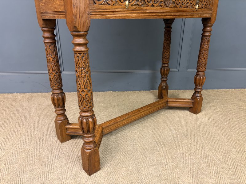 Carved Oak Display Cabinet - Image 3