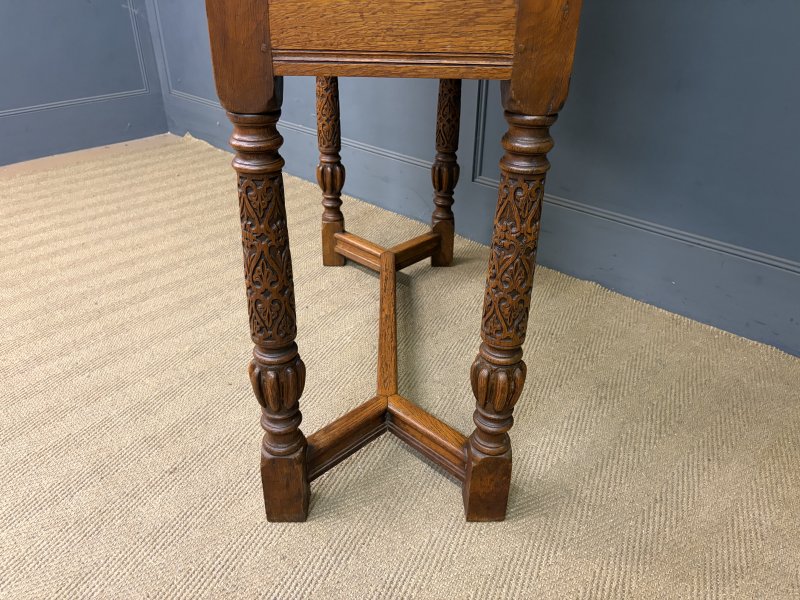 Carved Oak Display Cabinet - Image 8
