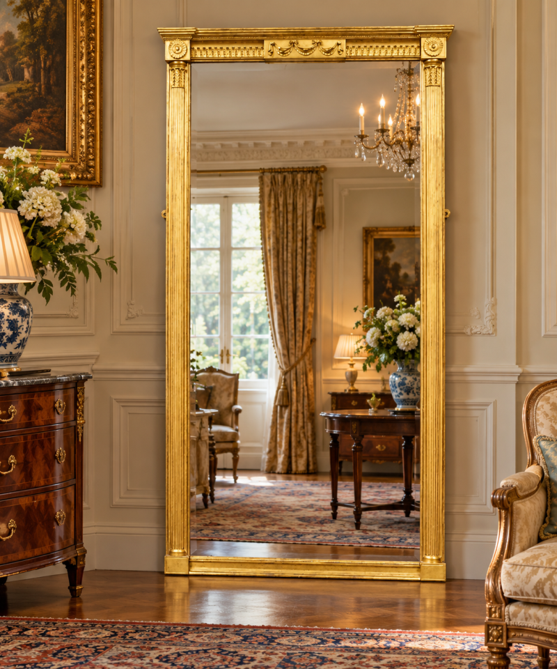 A fine George III gilt-wood pier mirror - Image 2