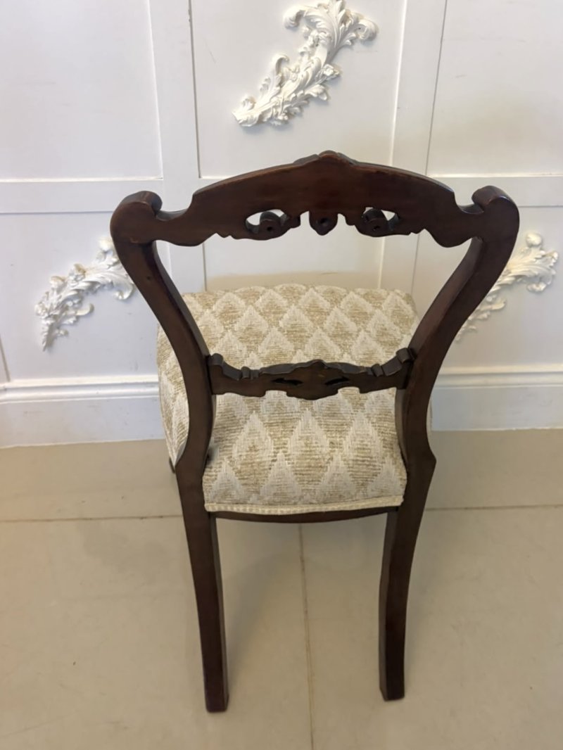 Antique Set of 4 Victorian Carved Walnut Dining Chairs - Image 12