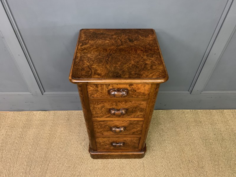 Pair of Victorian Burr Walnut Bedside Chests - Image 8