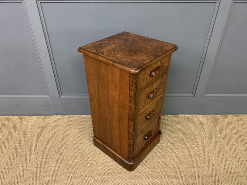 Pair of Victorian Burr Walnut Bedside Chests - Image 12
