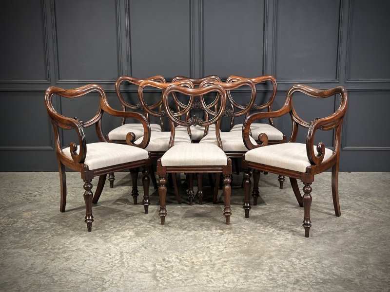 Set of Eight Rosewood Dining Chairs - Image 7
