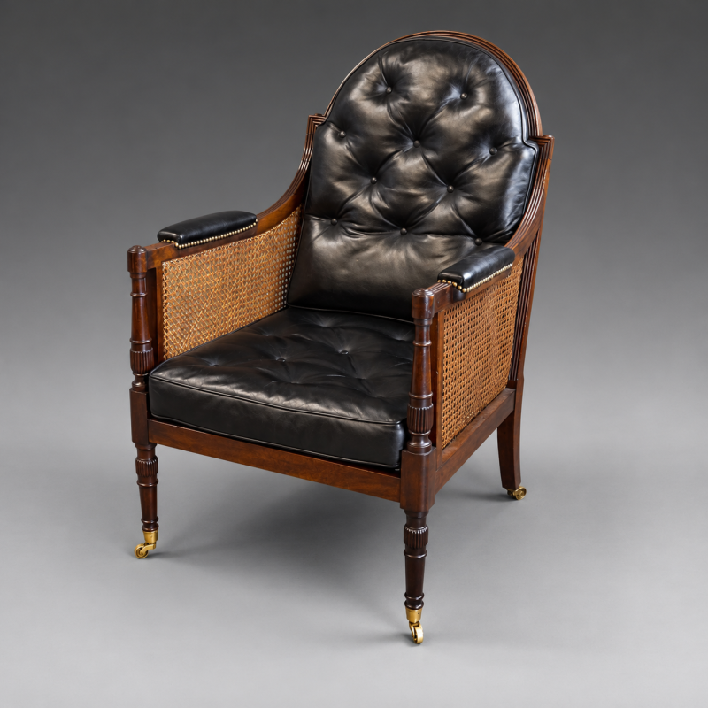 An Unusual Regency Mahogany Bergere Chair