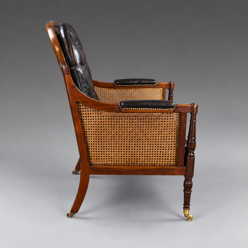 An Unusual Regency Mahogany Bergere Chair - Image 3