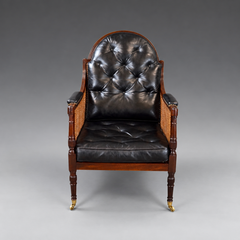 An Unusual Regency Mahogany Bergere Chair - Image 4