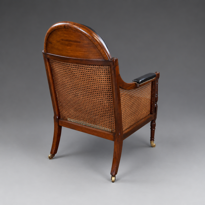 An Unusual Regency Mahogany Bergere Chair - Image 6