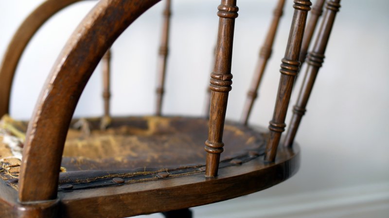 Late Victorian Early Edwardian Office Captains Desk Chair - Image 12