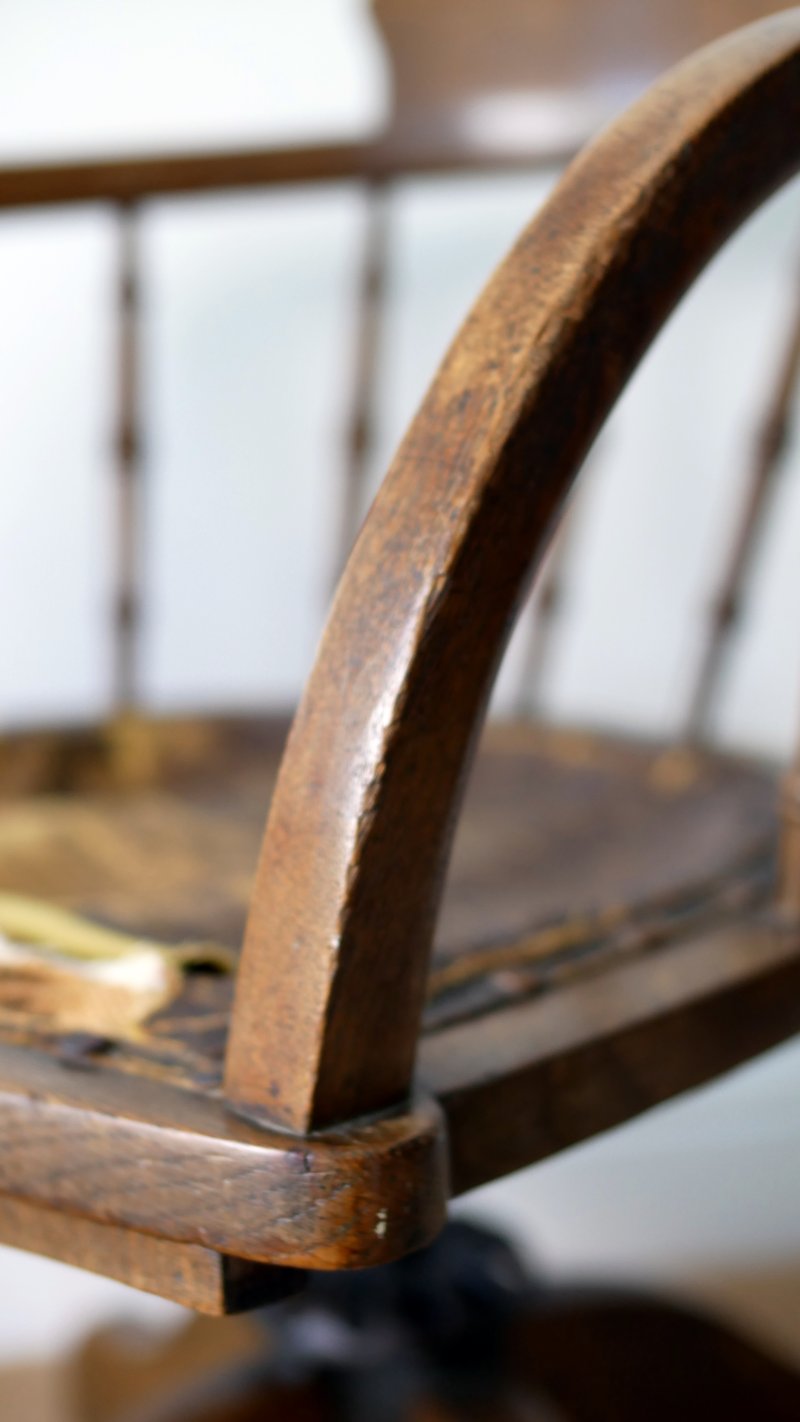 Late Victorian Early Edwardian Office Captains Desk Chair - Image 11