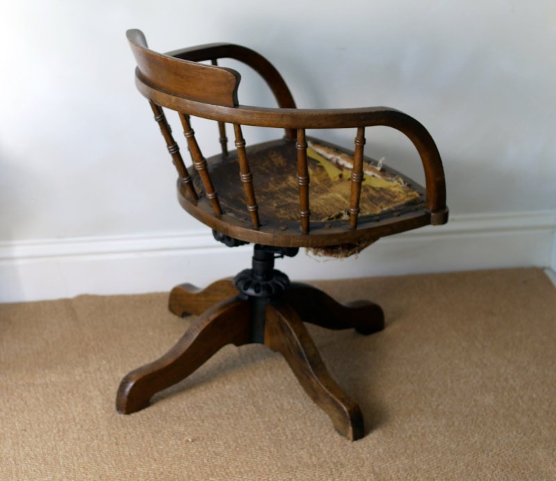 Late Victorian Early Edwardian Office Captains Desk Chair - Image 2