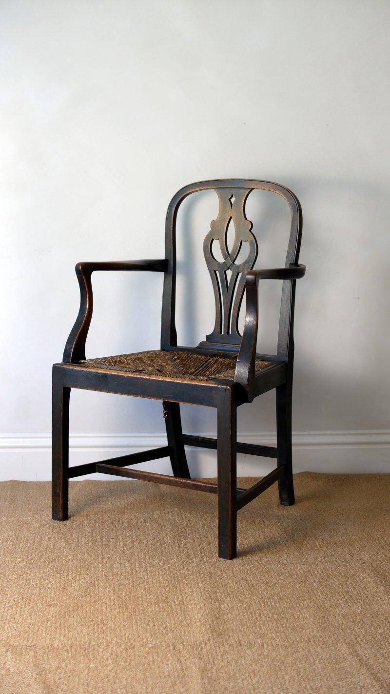 George III Period Mahogany Elbow Desk Hall Side Bedroom Chair - Image 11