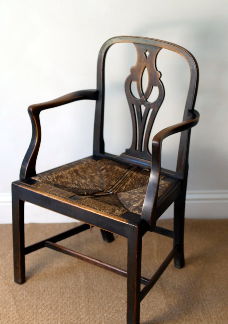 George III Period Mahogany Elbow Desk Hall Side Bedroom Chair - Image 4