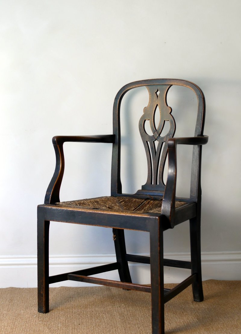 George III Period Mahogany Elbow Desk Hall Side Bedroom Chair - Image 3