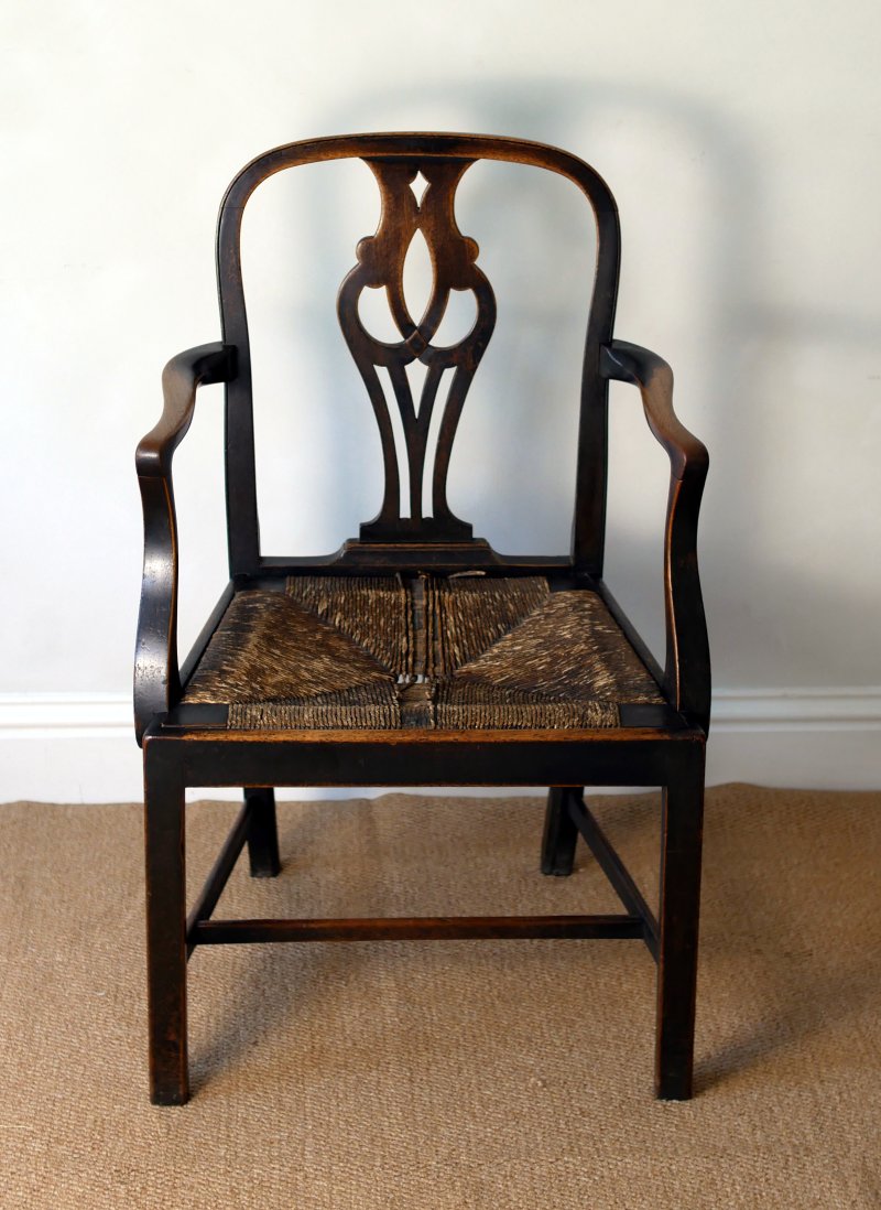 George III Period Mahogany Elbow Desk Hall Side Bedroom Chair - Image 5