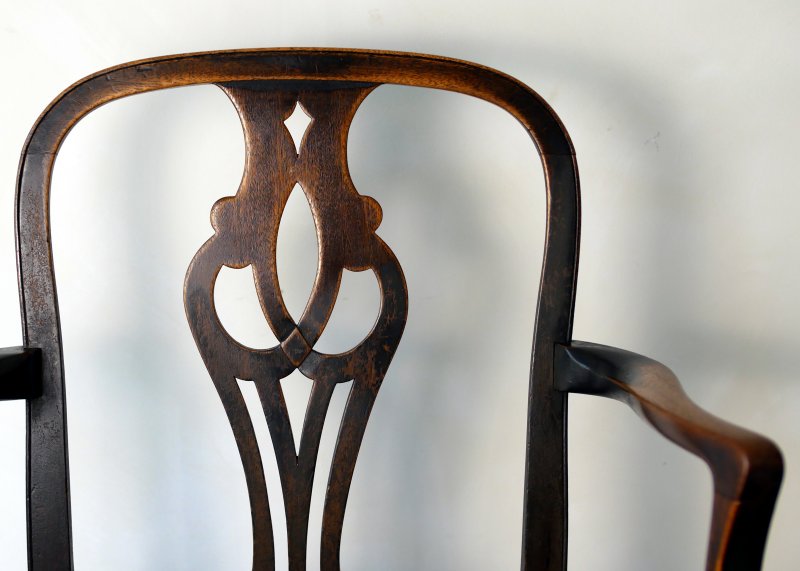 George III Period Mahogany Elbow Desk Hall Side Bedroom Chair - Image 6