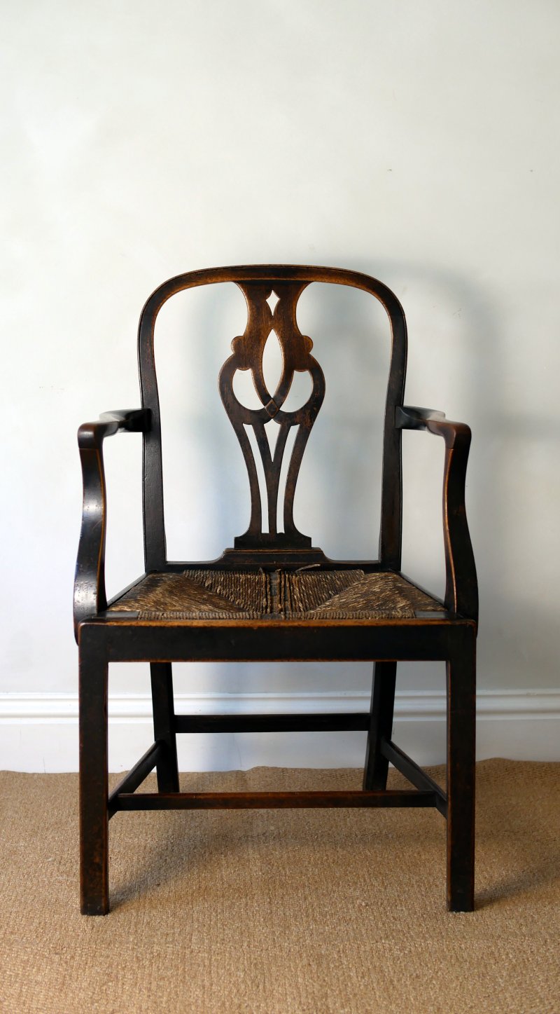 George III Period Mahogany Elbow Desk Hall Side Bedroom Chair - Image 13
