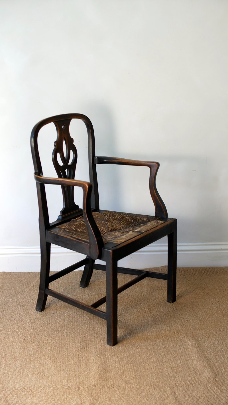 George III Period Mahogany Elbow Desk Hall Side Bedroom Chair - Image 18