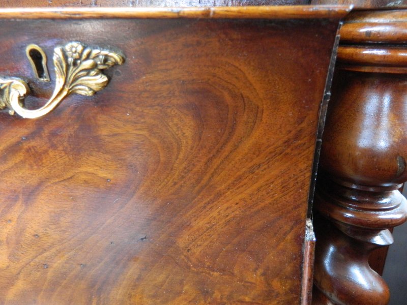 Victorian Scottish Flame Mahogany Chest of Drawers | 19th Century Scotch Chest with Barley Twist Columns | Antique Bedroom Dresser Tallboy - Image 8