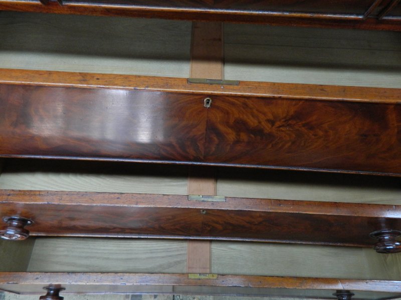 Victorian Scottish Flame Mahogany Chest of Drawers | 19th Century Scotch Chest with Barley Twist Columns | Antique Bedroom Dresser Tallboy - Image 9