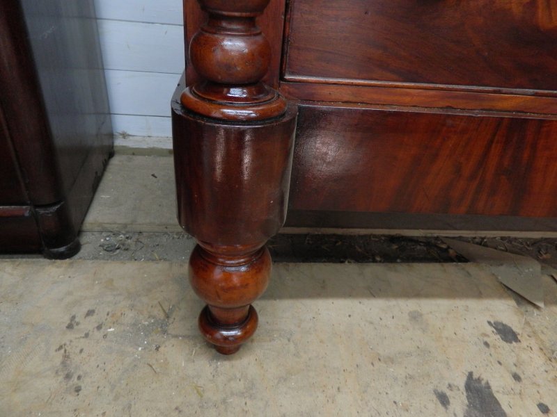 Victorian Scottish Flame Mahogany Chest of Drawers | 19th Century Scotch Chest with Barley Twist Columns | Antique Bedroom Dresser Tallboy - Image 17