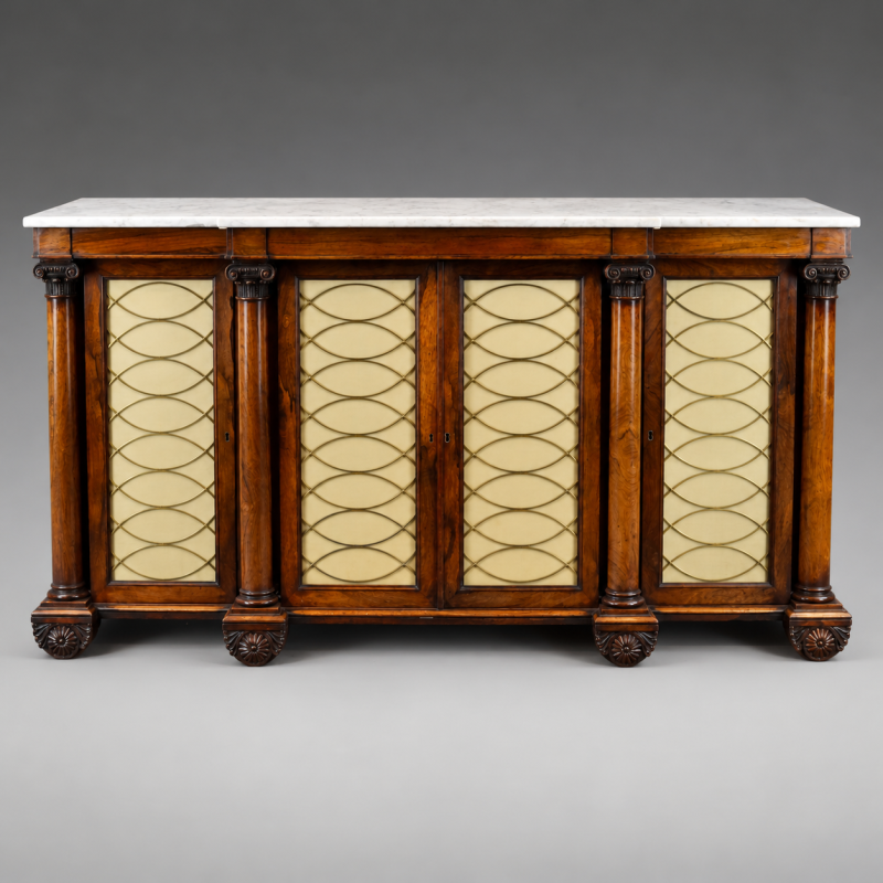 A Late Regency Rosewood Side Cabinet Side Cabinet - Image 5